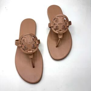 NEW NWT Tory Burch Miller Soft Calf Leather Sandals in Light MakeUp US 10.5